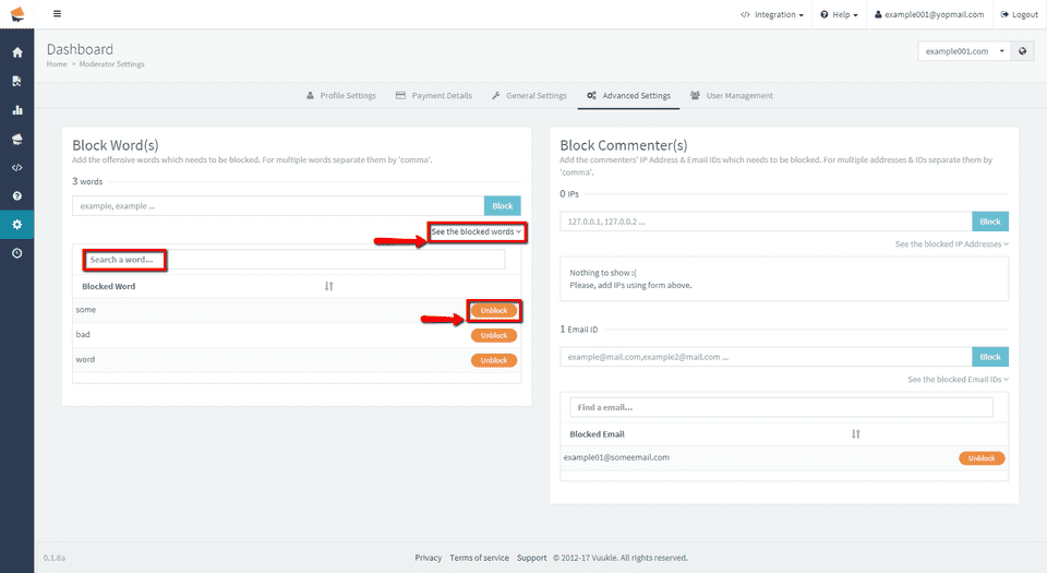 block specific words 04