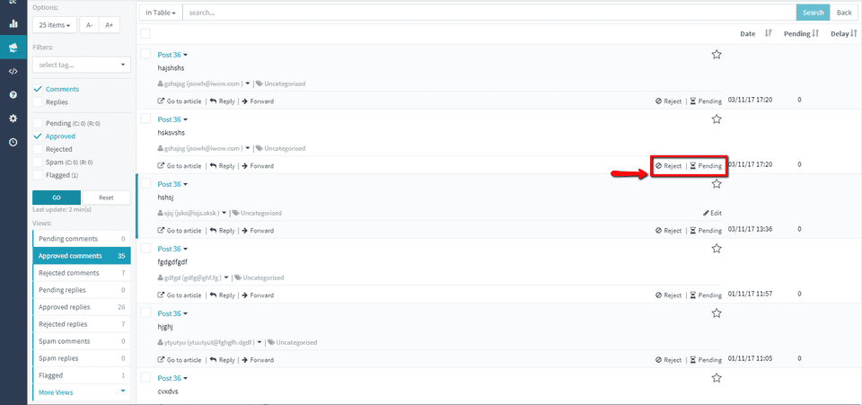 moderate comments 10 - reject