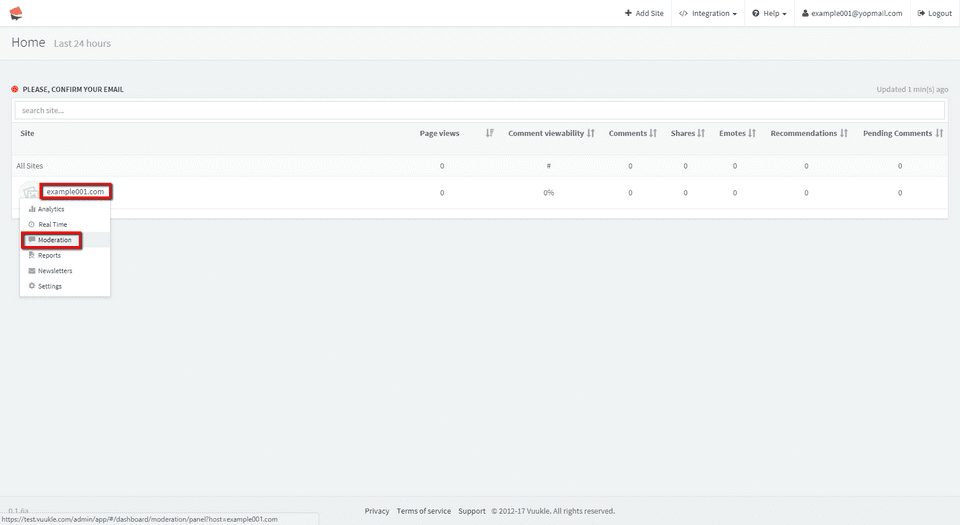 change Vuukle login email 01