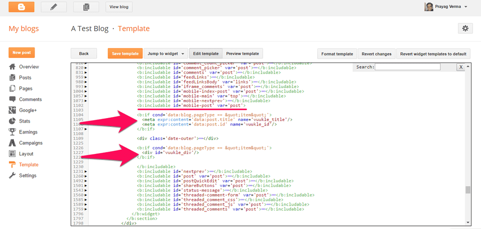Install Vuukle on a Blogger blog 08