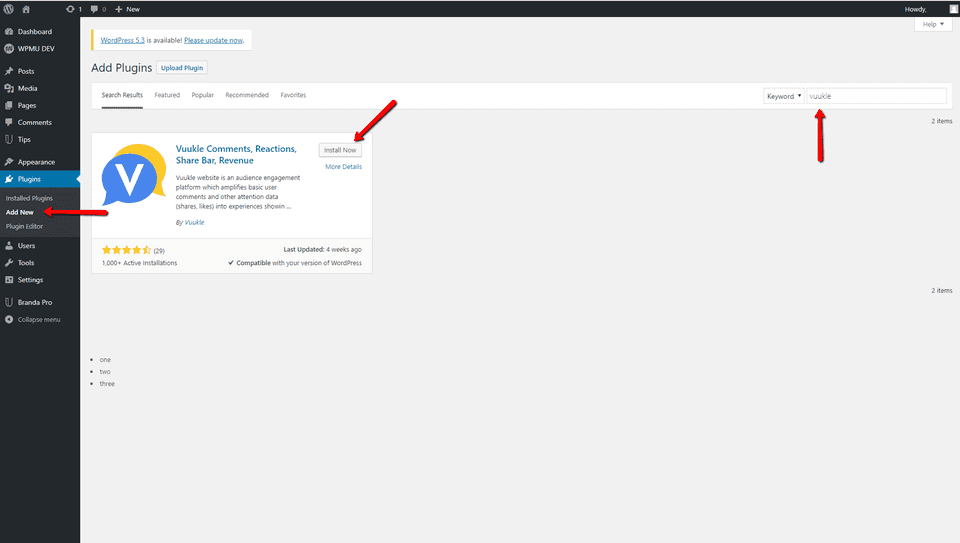 Vuukle installation step 1