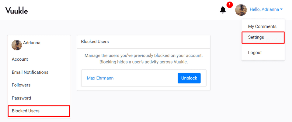 blocked users