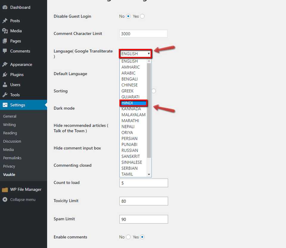 enable transliteration with wp 02