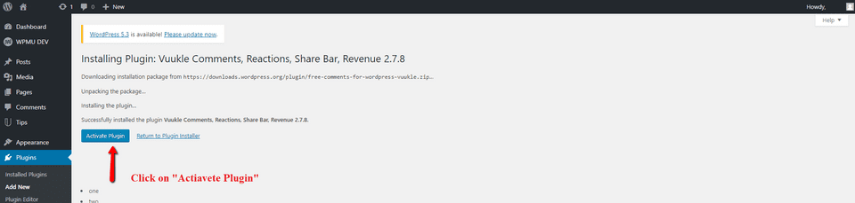 Vuukle installation step 2