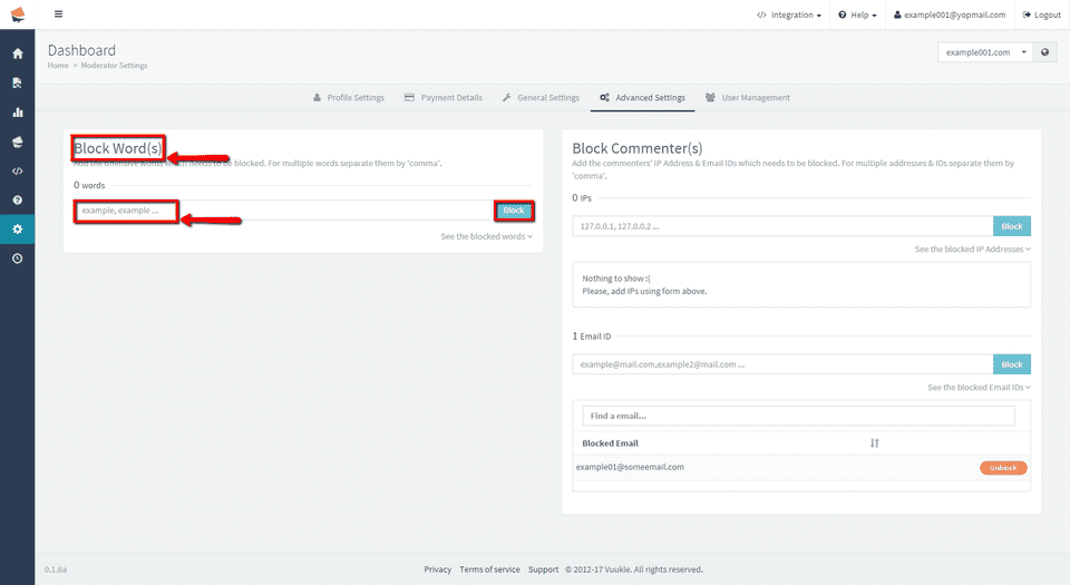 block specific words 03